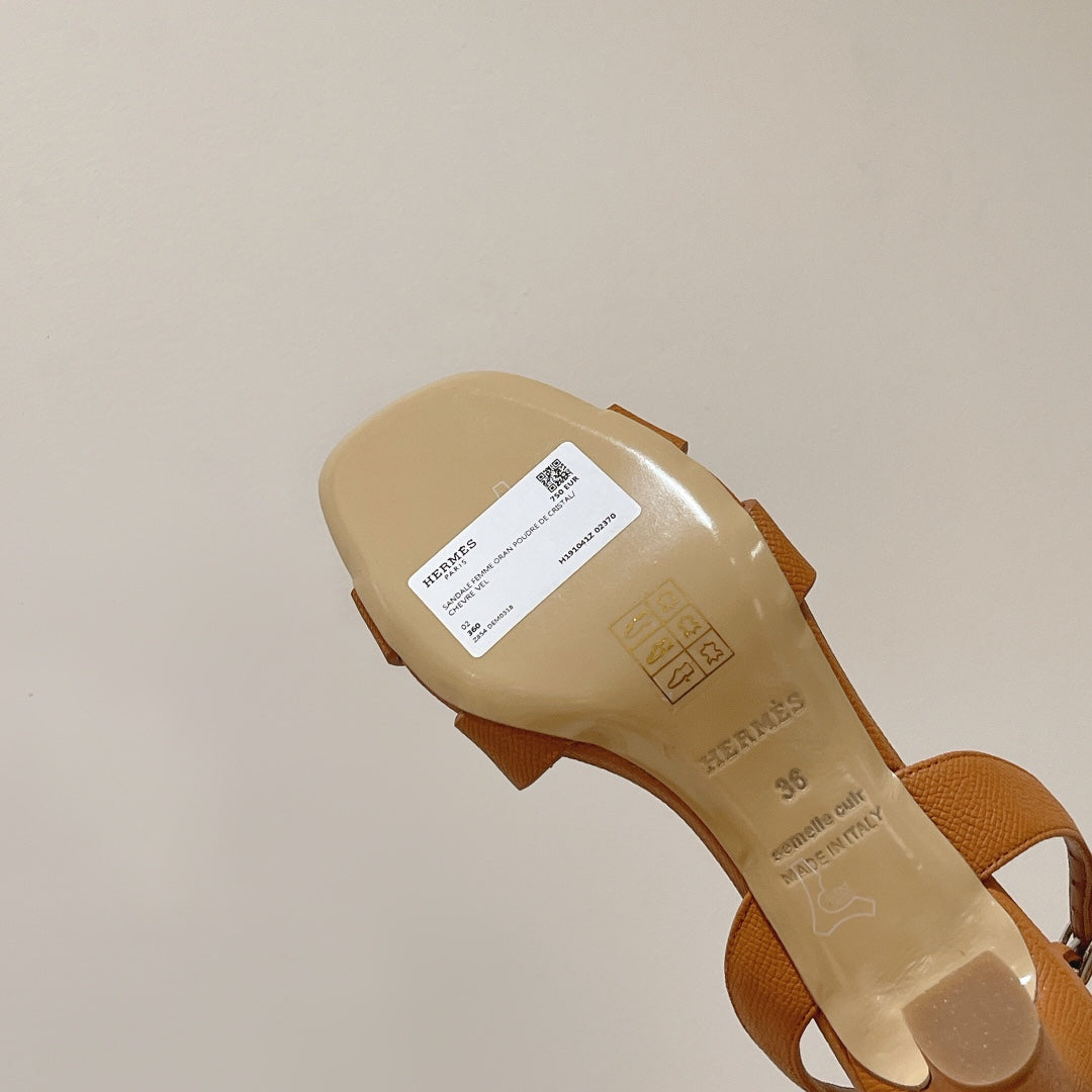 Hermes Slingback Sandal Eternite 75 Tuscan Lambskin