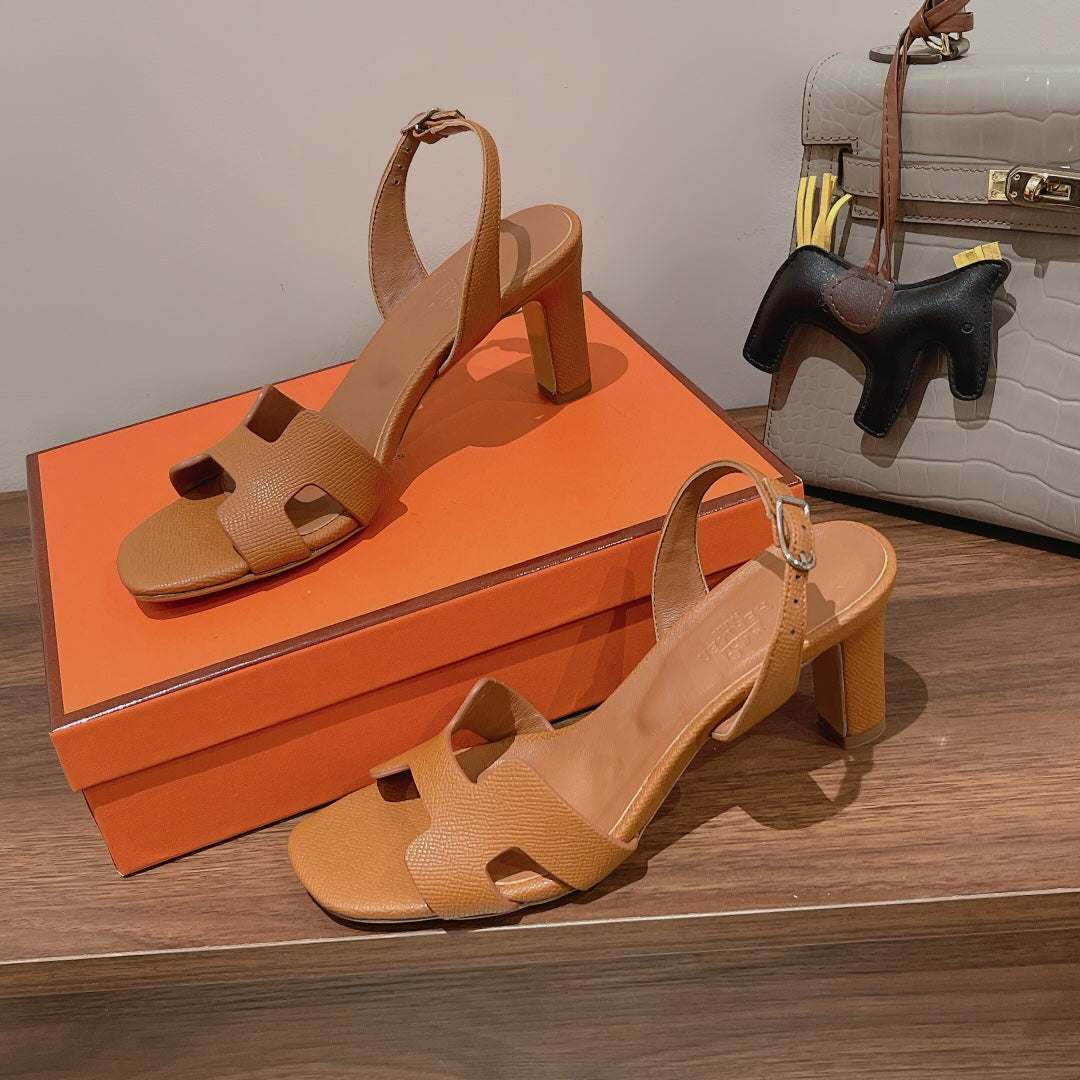 Hermes Slingback Sandal Eternite 75 Tuscan Lambskin