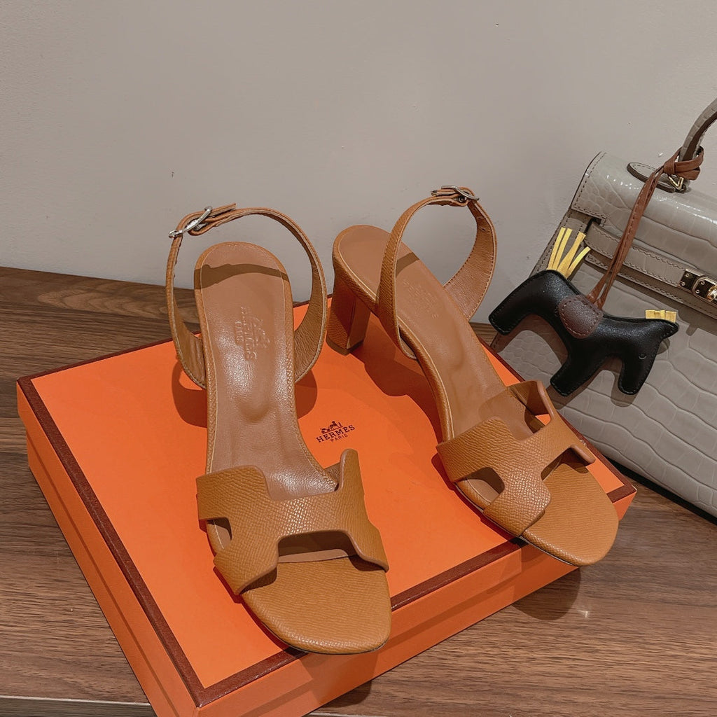Hermes Slingback Sandal Eternite 75 Tuscan Lambskin