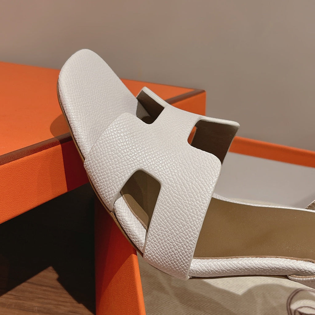 Hermes Slingback Sandal Eternite 105 White Mix Light Brown Lambskin