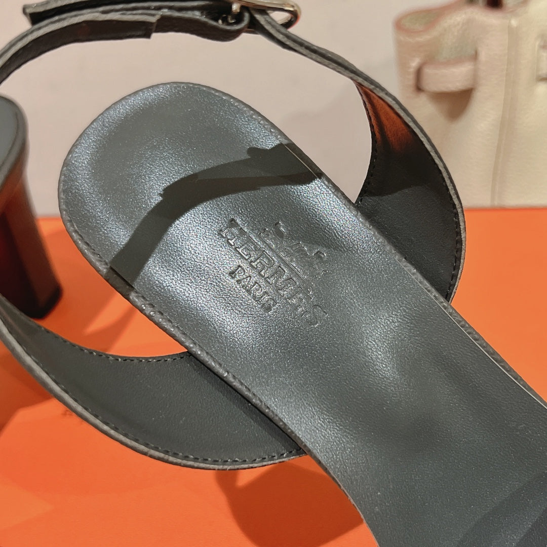 Hermes Slingback Sandal Eternite 75 Fossil Lambskin