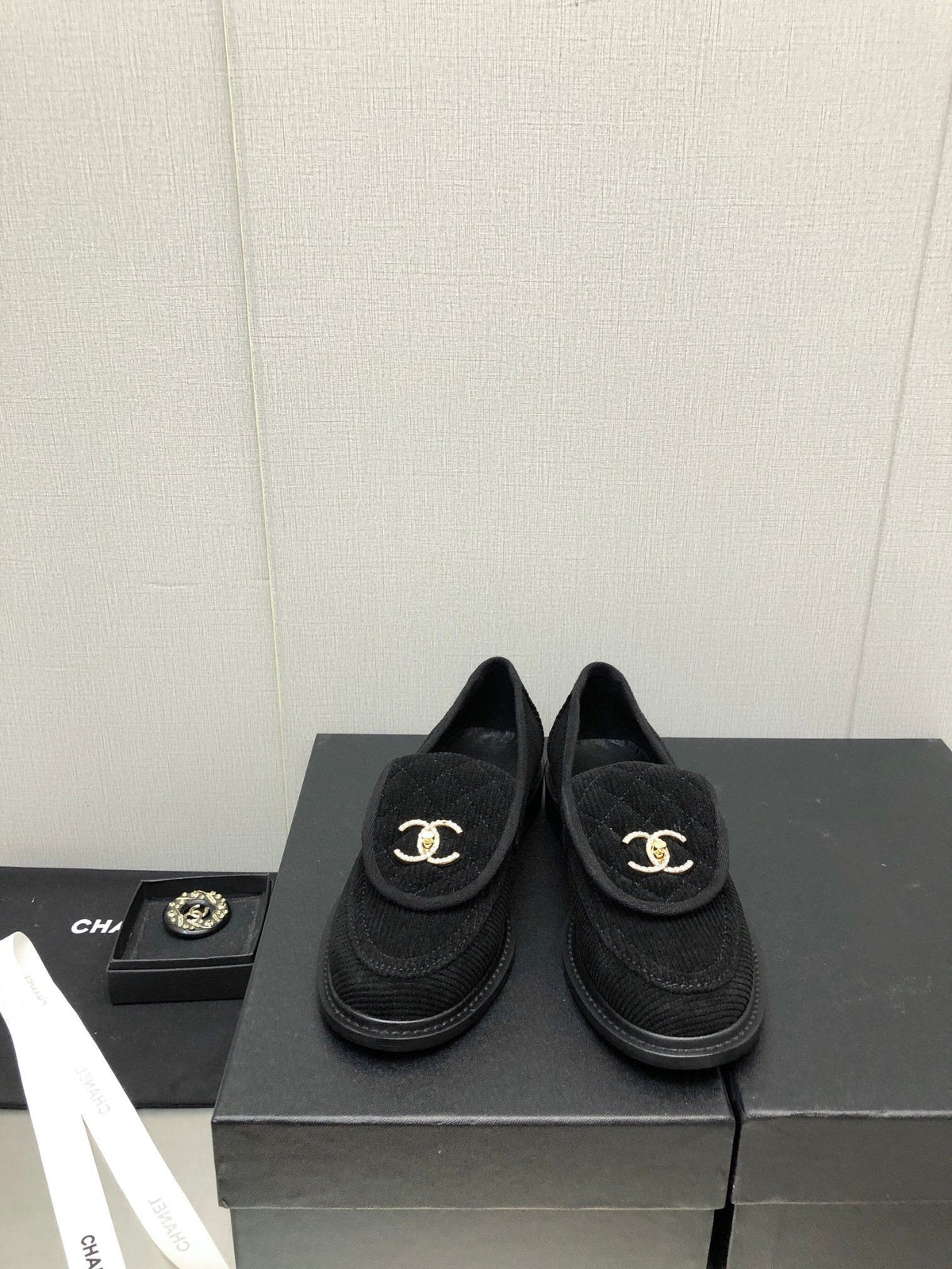 Chanel Moccasins Black Denim 40mm
