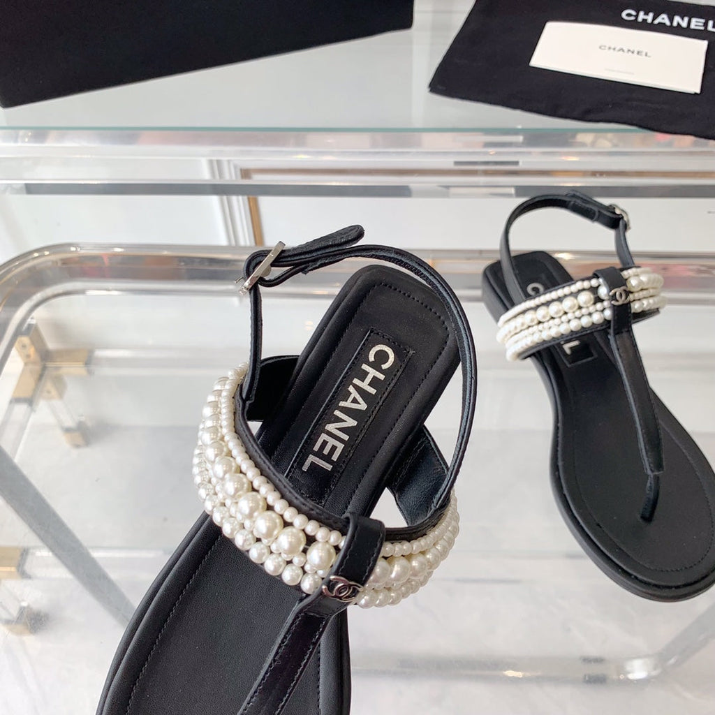 Chanel Slingbacks Black Lambs