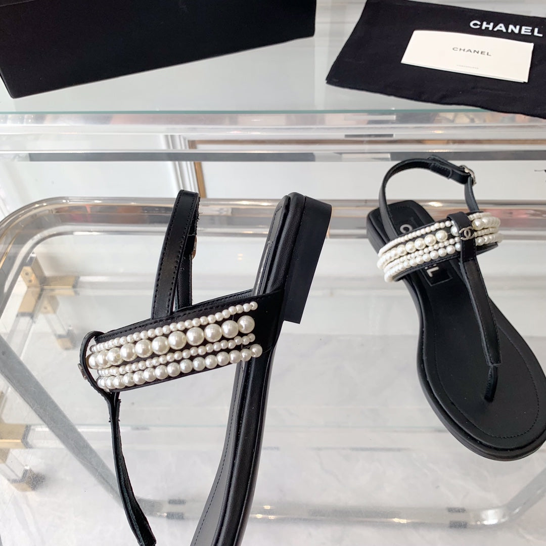 Chanel Slingbacks Black Lambs