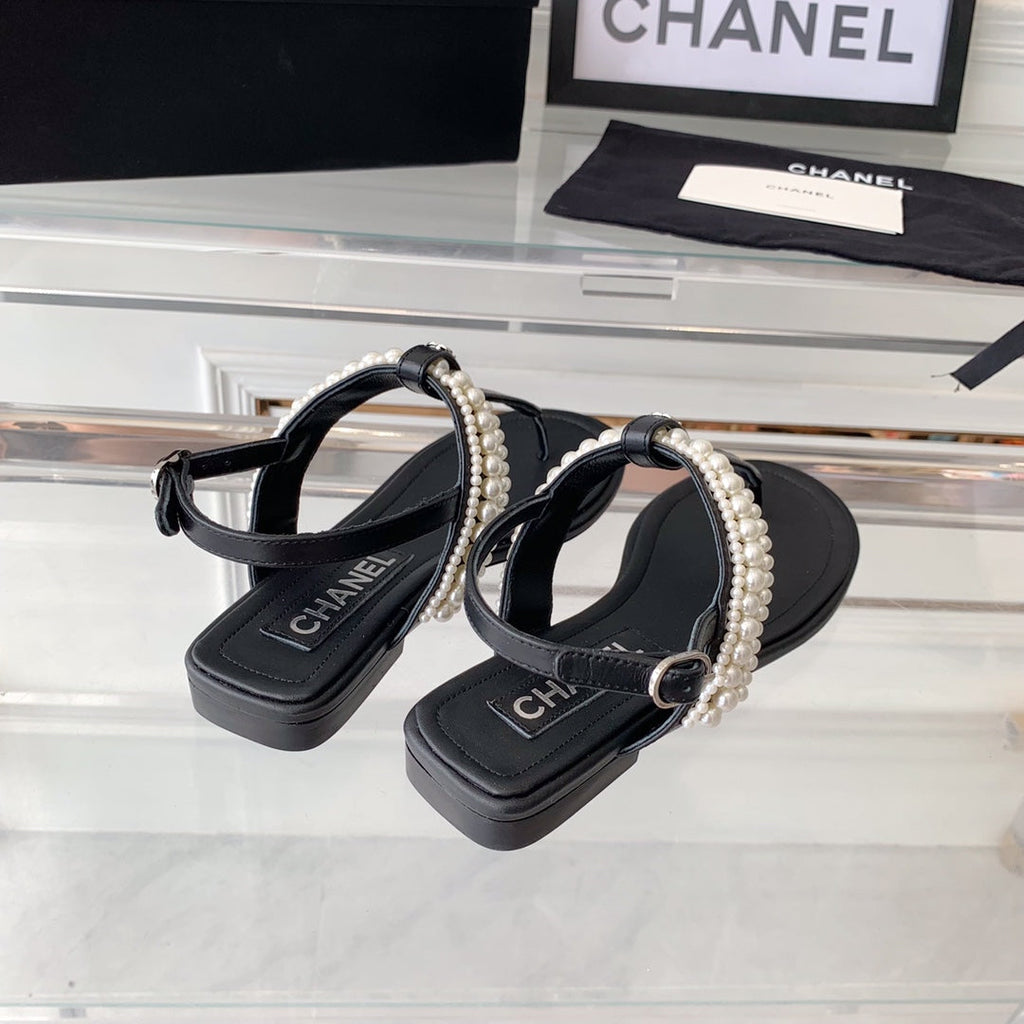 Chanel Slingbacks Black Lambs