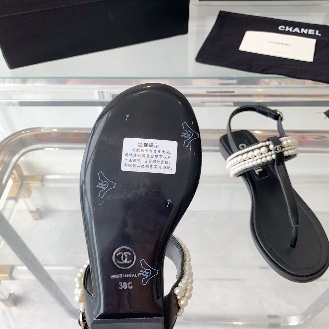 Chanel Slingbacks Black Lambs