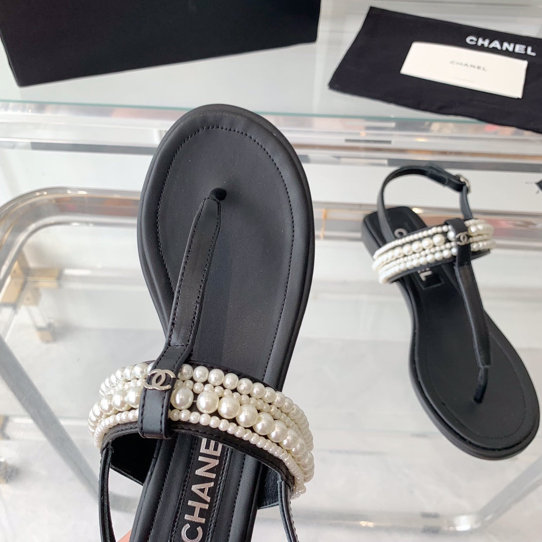 Chanel Slingbacks Black Lambs