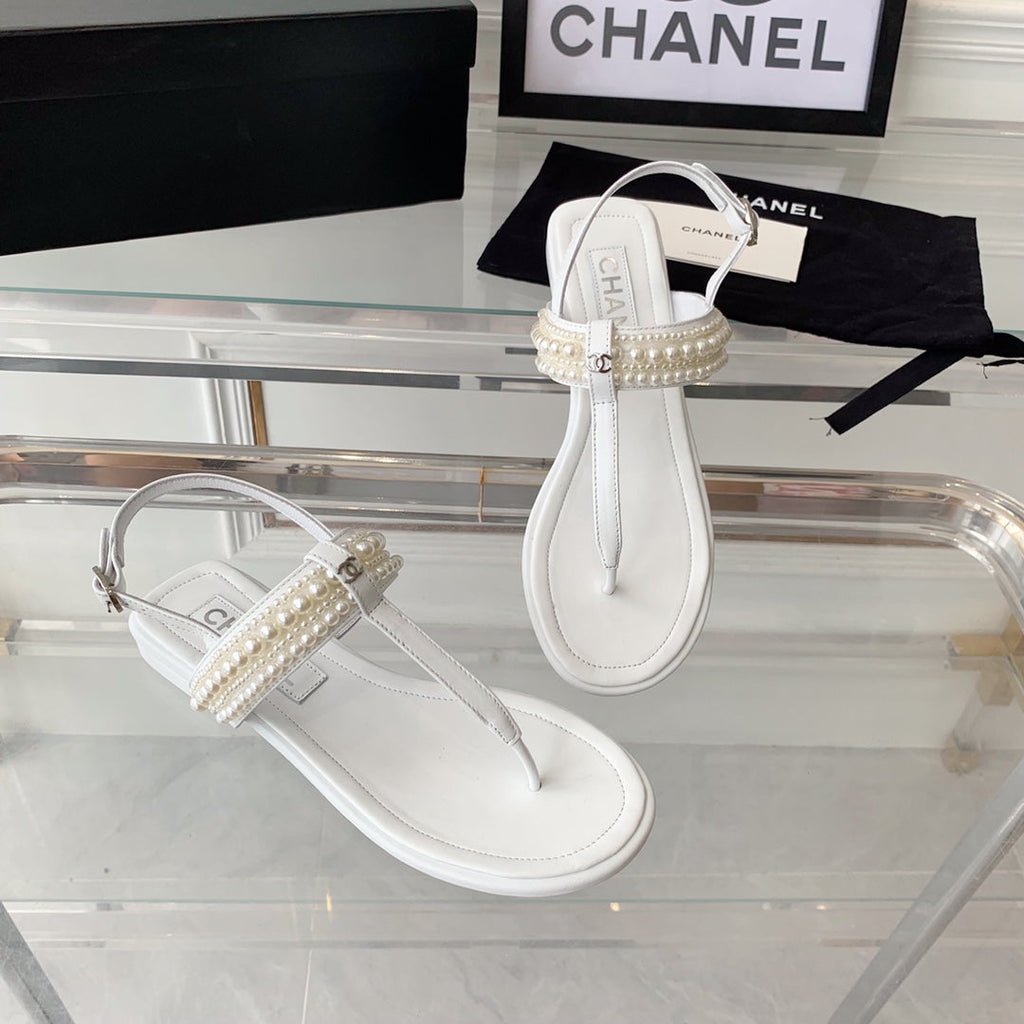 Chanel Slingbacks White Lambs