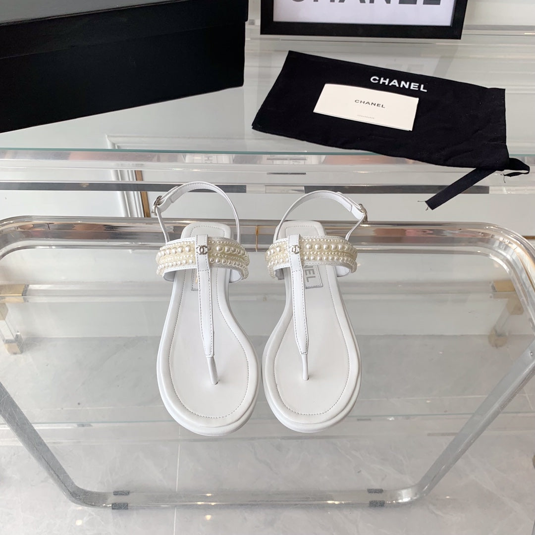Chanel Slingbacks White Lambs
