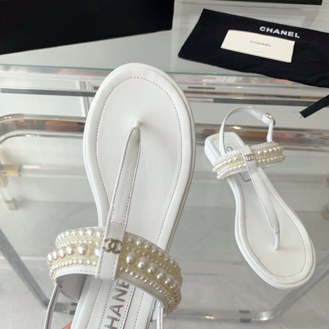 Chanel Slingbacks White Lambs