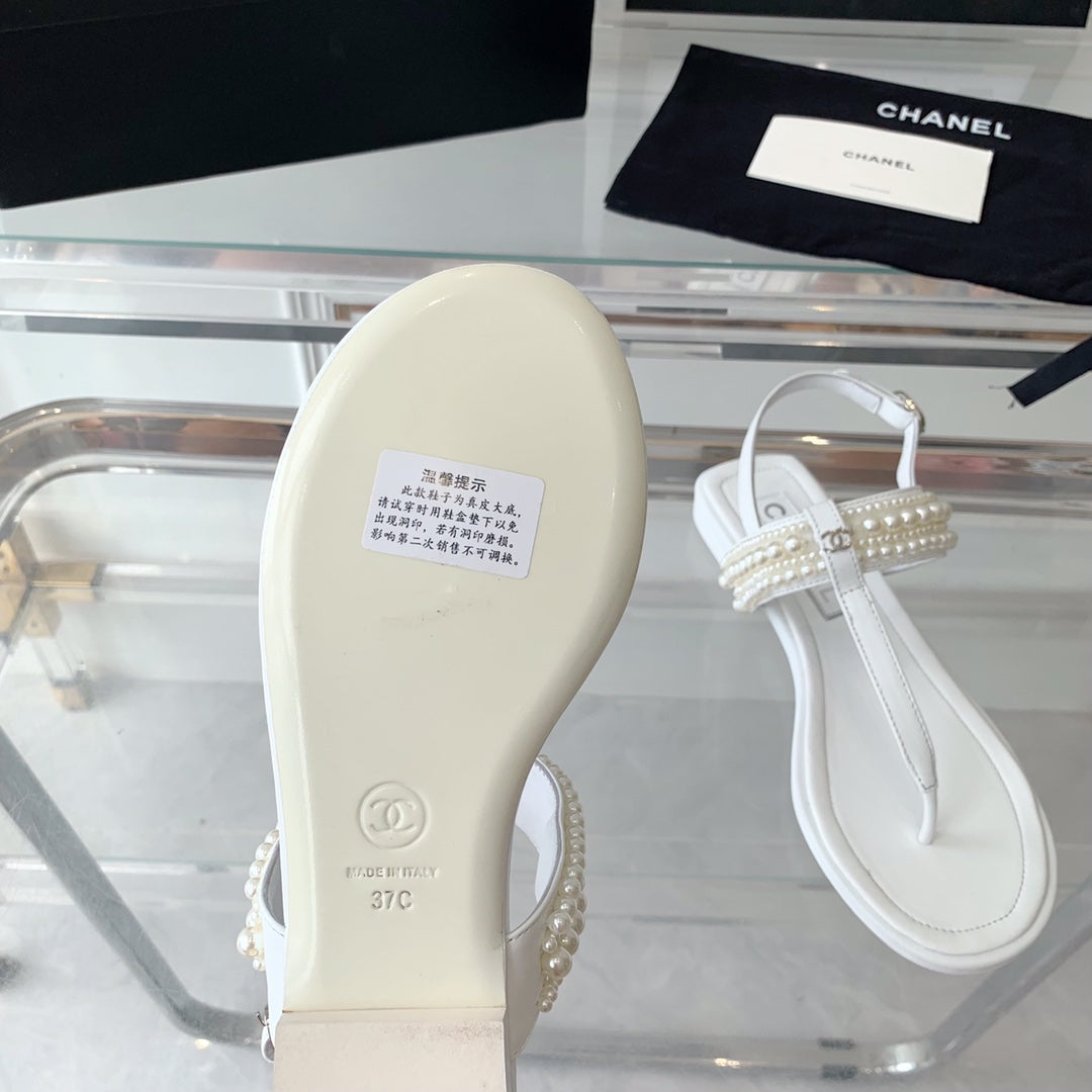 Chanel Slingbacks White Lambs