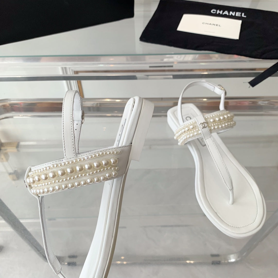 Chanel Slingbacks White Lambs