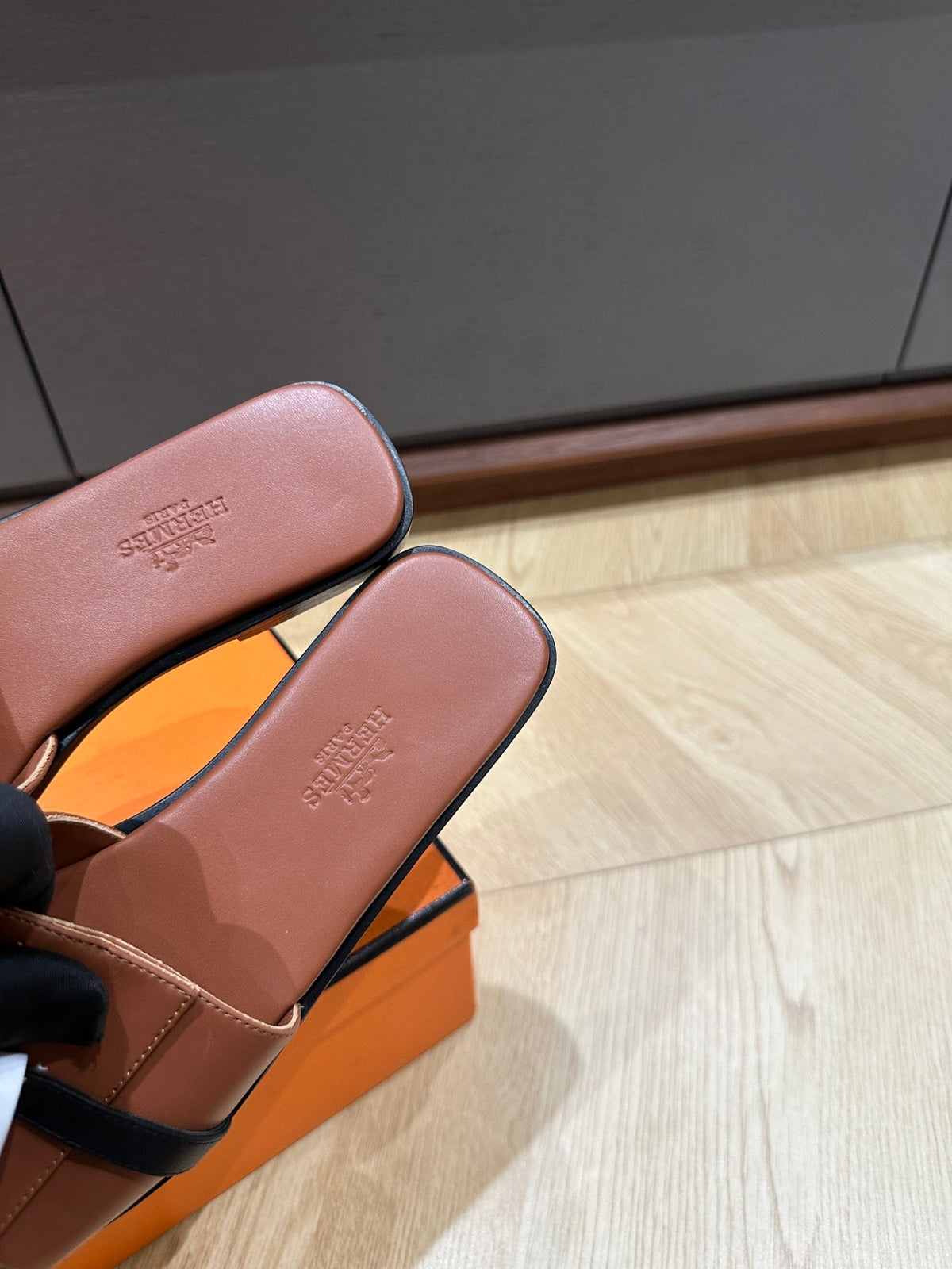 Hermes Gabriel Sandal Cinnamon Calfskin