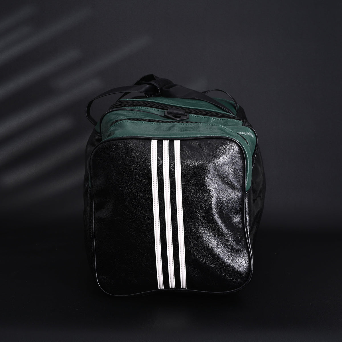 Balenciaga x adidas Large Duffel Travel Bag - Black & Green with Trefoil Logo and Triple Stripes