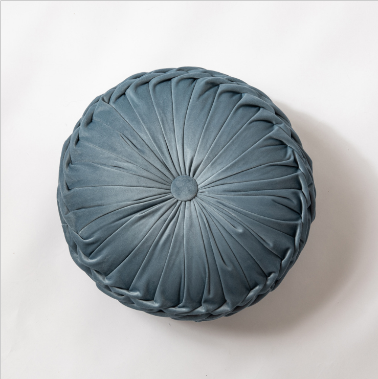 European style light luxury wind pure handmade Dutch velvet round cushion pillow beautiful Nordic solid color rolling texture fl