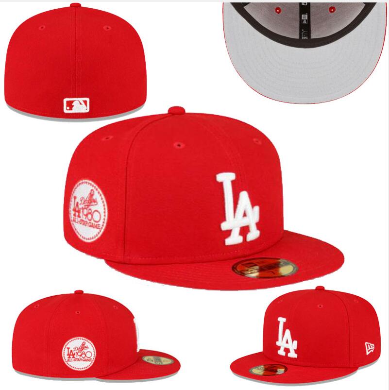 Los Angeles Dodgers 1980 All-Star Game 59FIFTY Hat - Vibrant Red with White Logo
