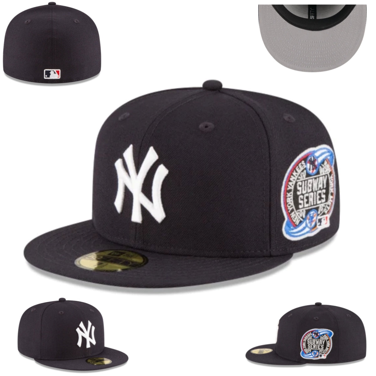New York Yankees Subway Series Fitted Cap - Black with Commemorative Patch