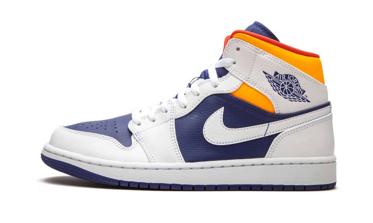 Air Jordan 1 Mid "Royal Blue / Laser Orange" Sneakers