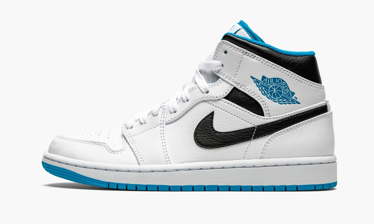 Air Jordan 1 Mid White / Laser Blue Sneakers