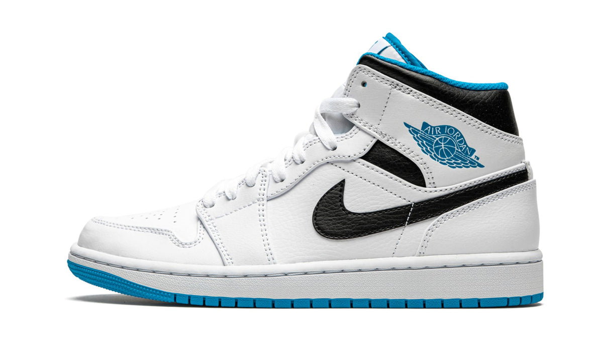 Air Jordan 1 Mid White / Laser Blue Sneakers