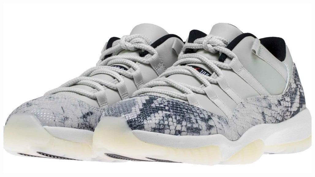 Air Jordan 11 Retro Low Light Bone Snakeskin Sneakers
