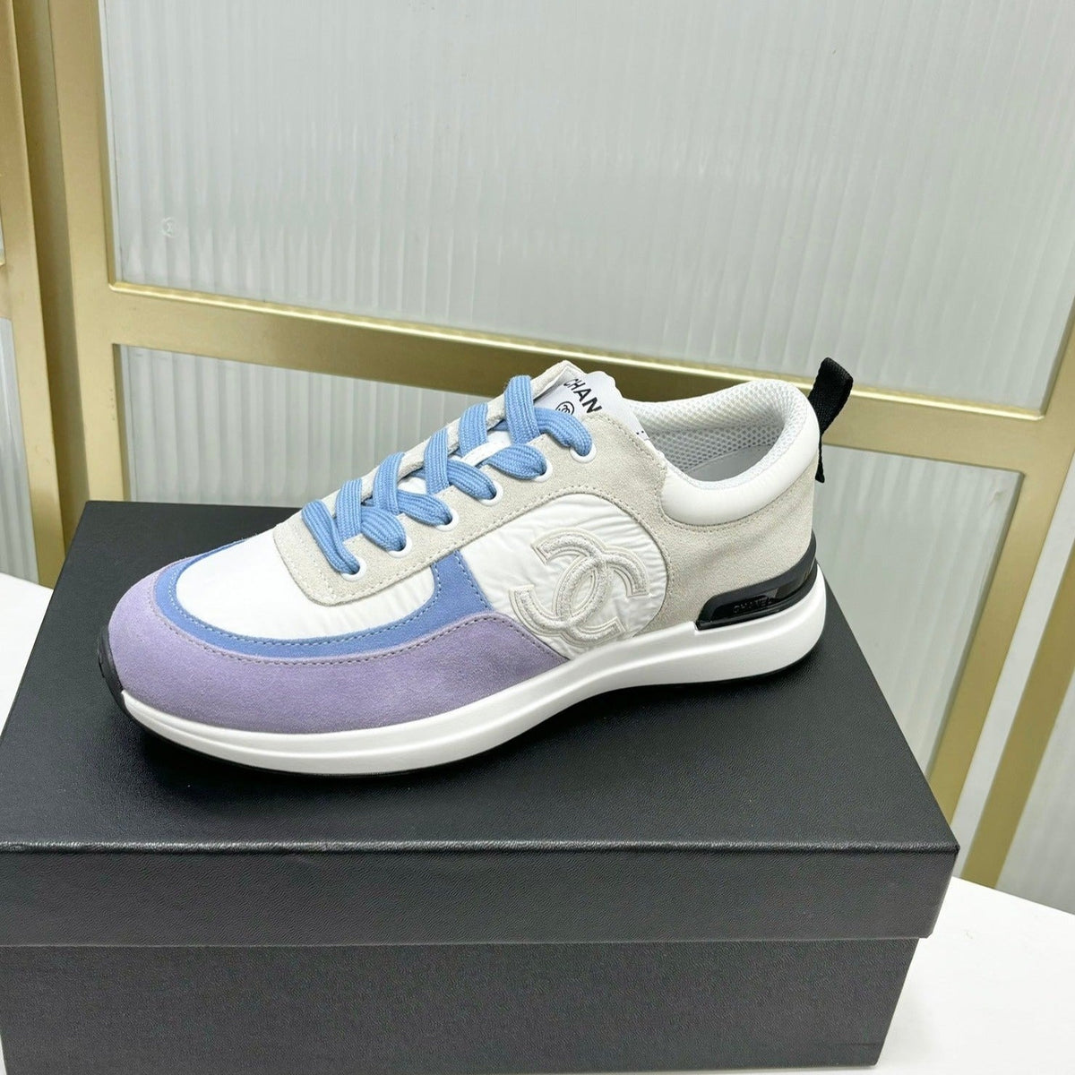 Chanel Sneaker in Amethyst Purple Mix Grey Suede