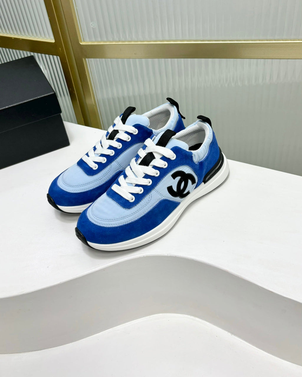 Chanel Sneaker in Sky Mix Cobalt Blue Suede