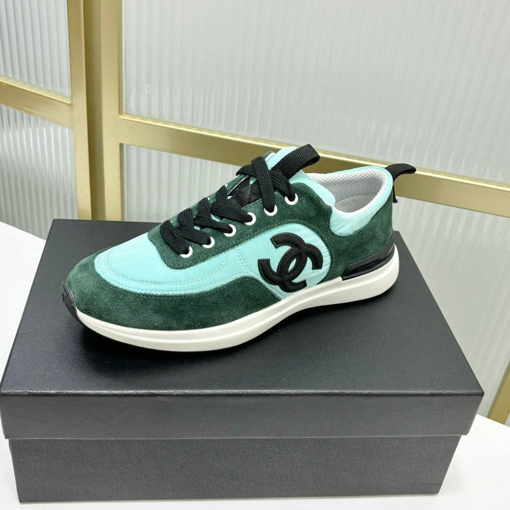 Chanel Sneaker in Green Mint Mix Forest Green Suede