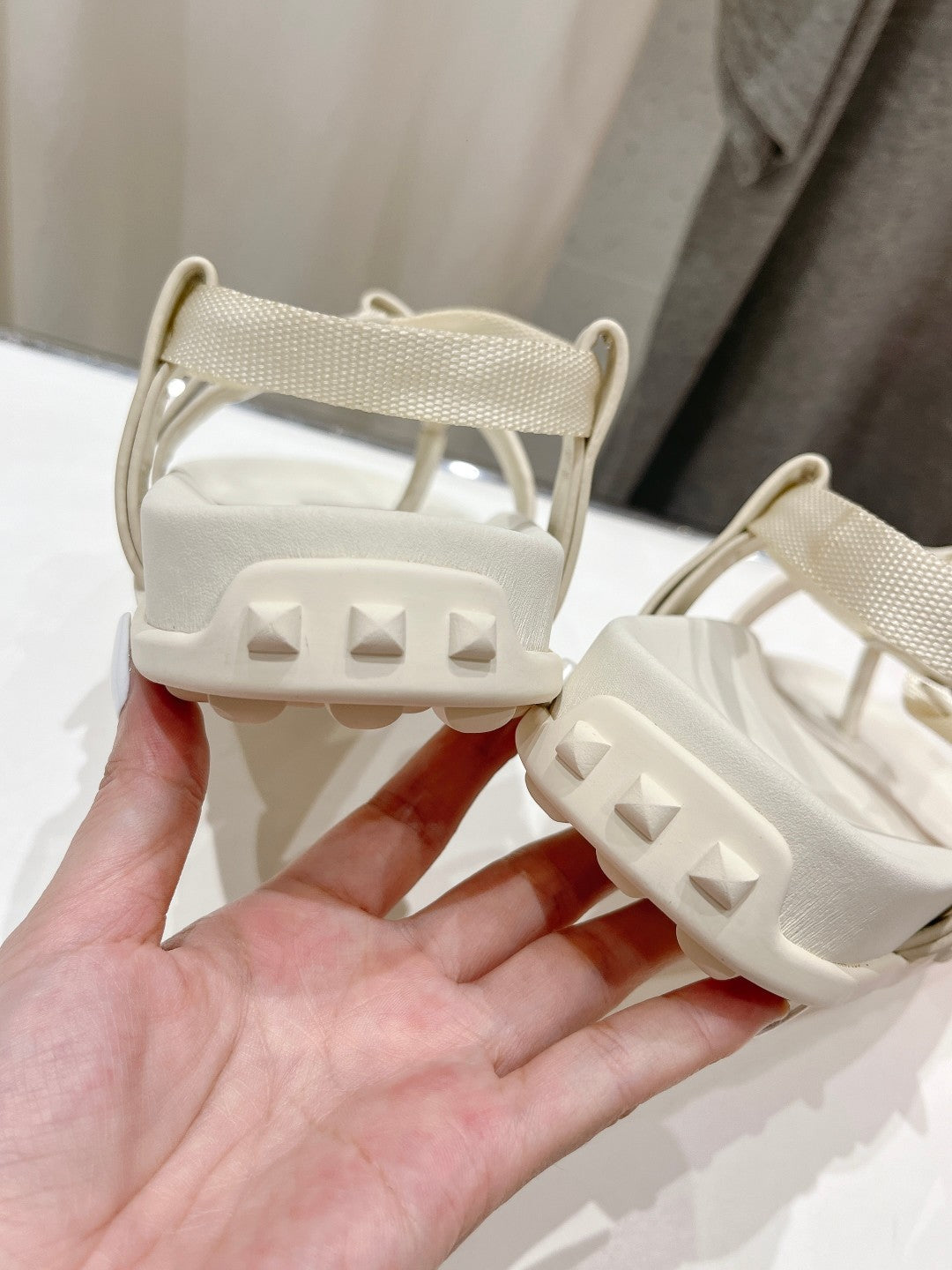 Hermes Sandal Braided 30 White Calfskin