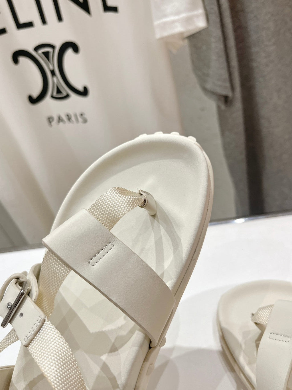 Hermes Sandal Braided 30 White Calfskin