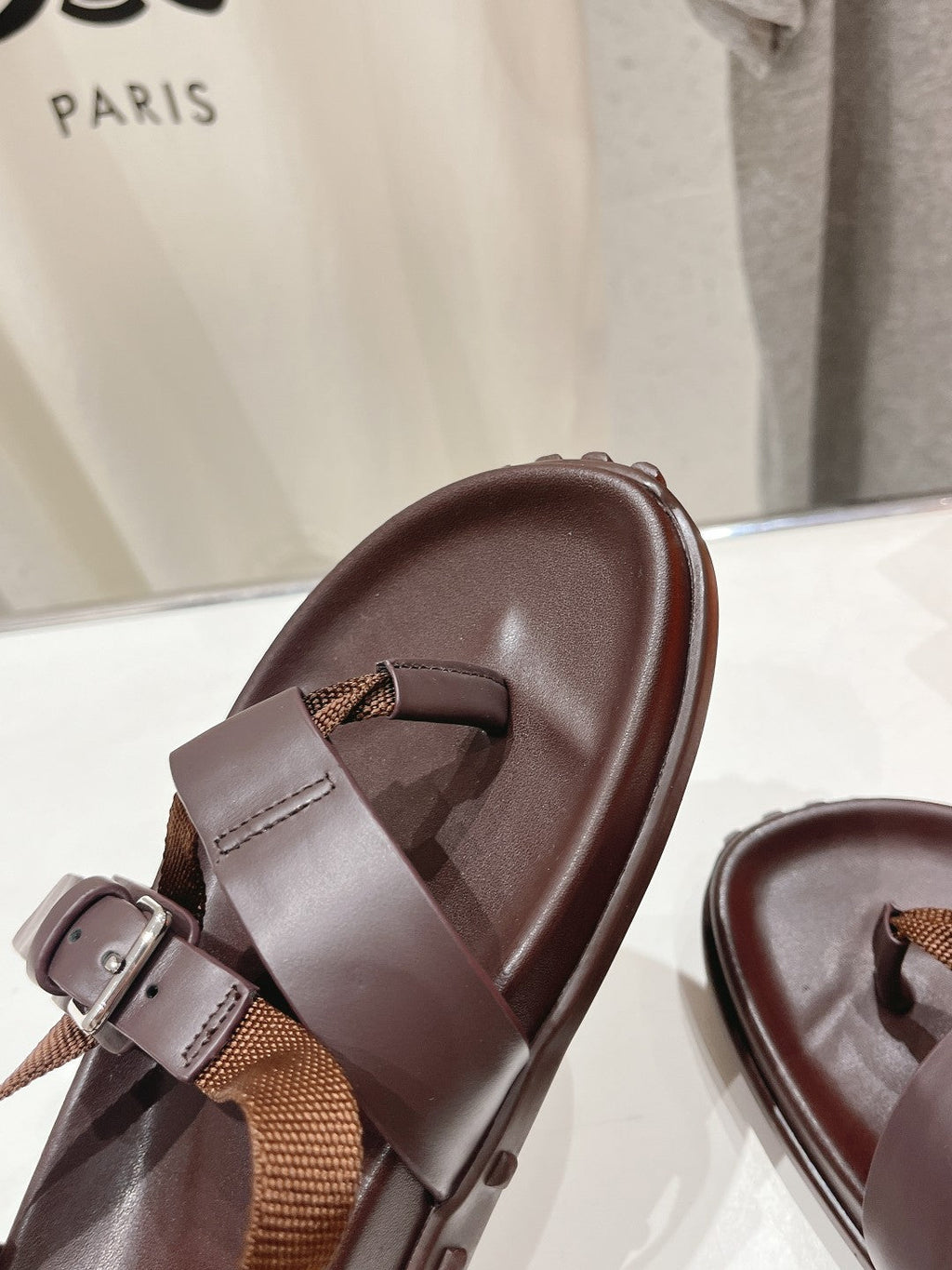 Hermes Sandal Braided 30 Chocolate Calfskin