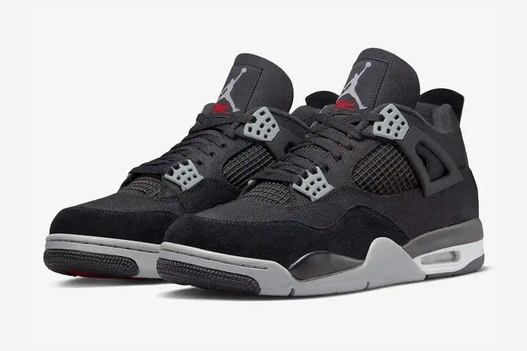 Jordan 4 Retro Black Canvas (GS) Sneakers