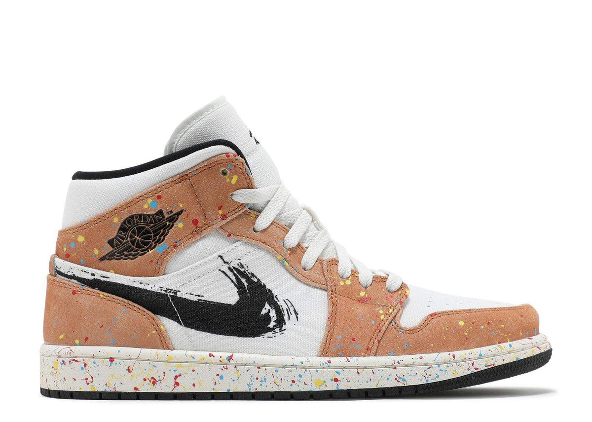 Air Jordan 1 Mid SE 'Brushstroke Paint Splatter' Sneakers