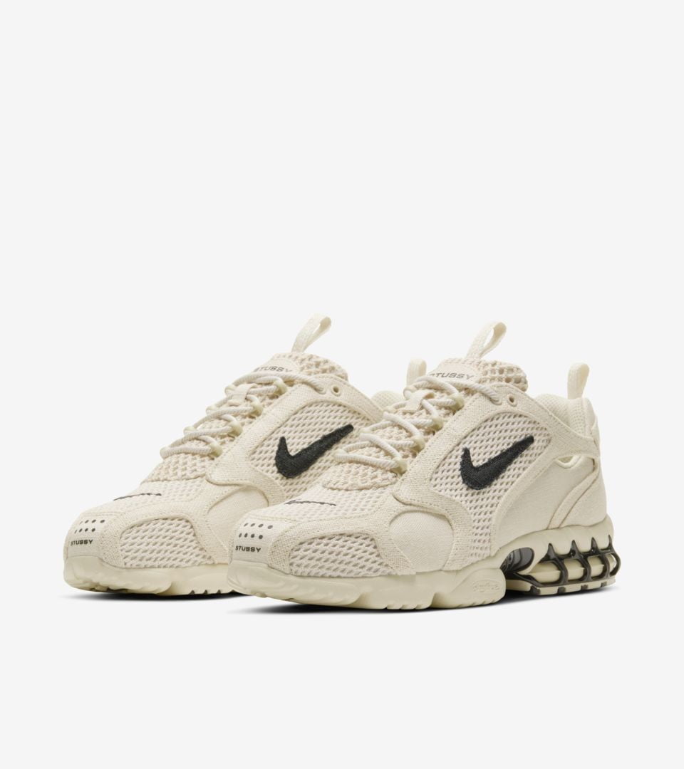 Stussy x Nike Air Zoom Spiridon Cage 2 Fossil Sneakers