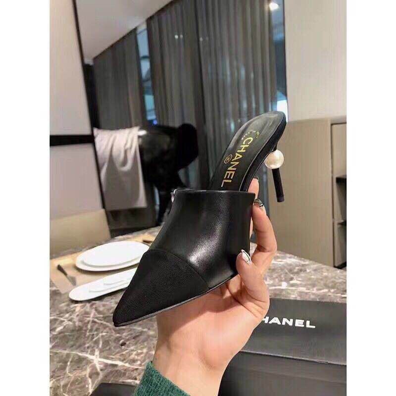 Chanel High Heels Black Lambskin