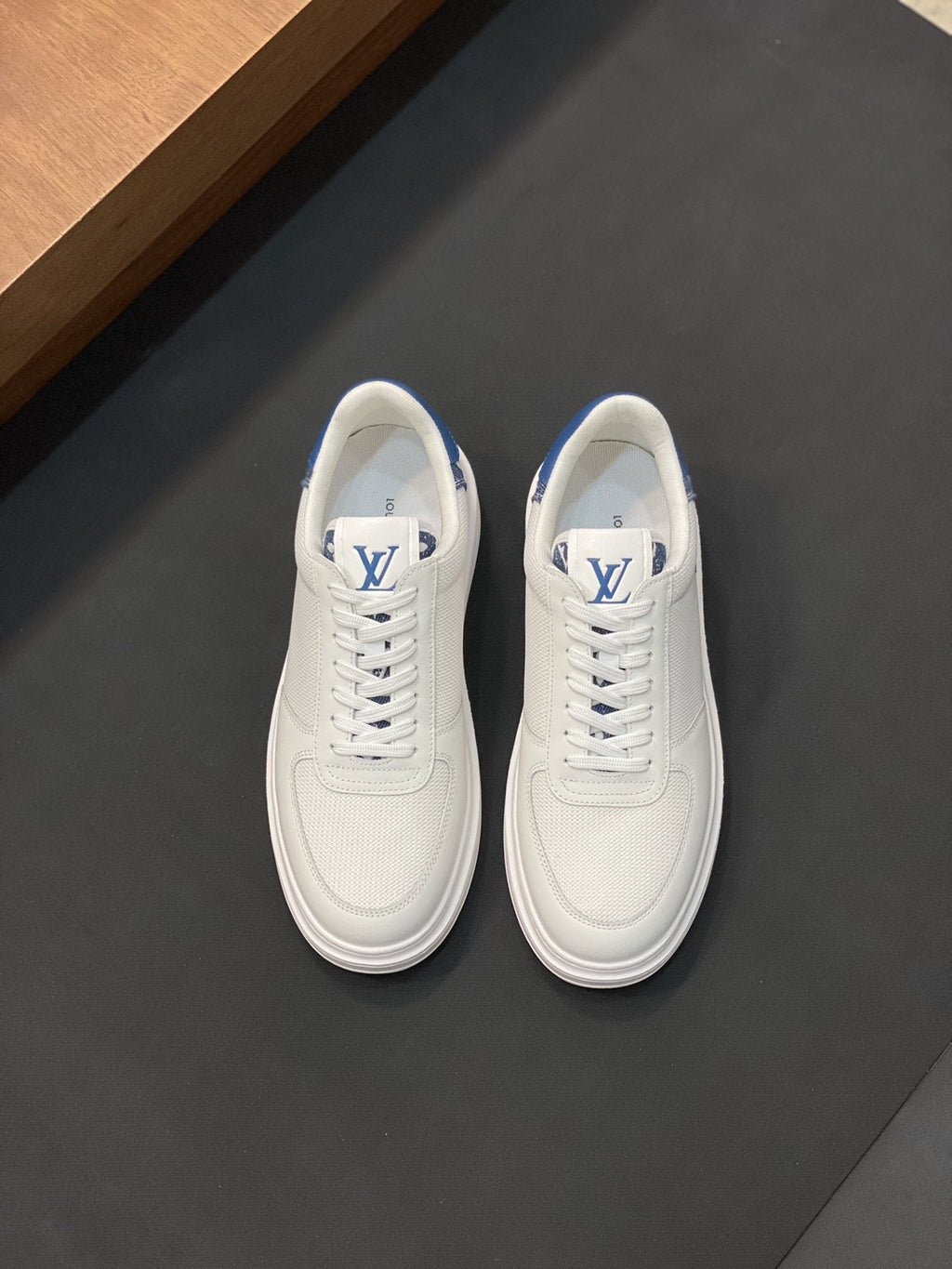 Louis Vuitton White and Blue Low-Top Sneakers — hero