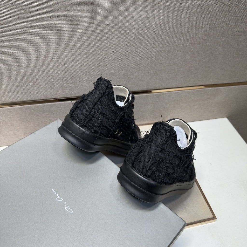 Rick Owens Black Low-Top Sneakers — back