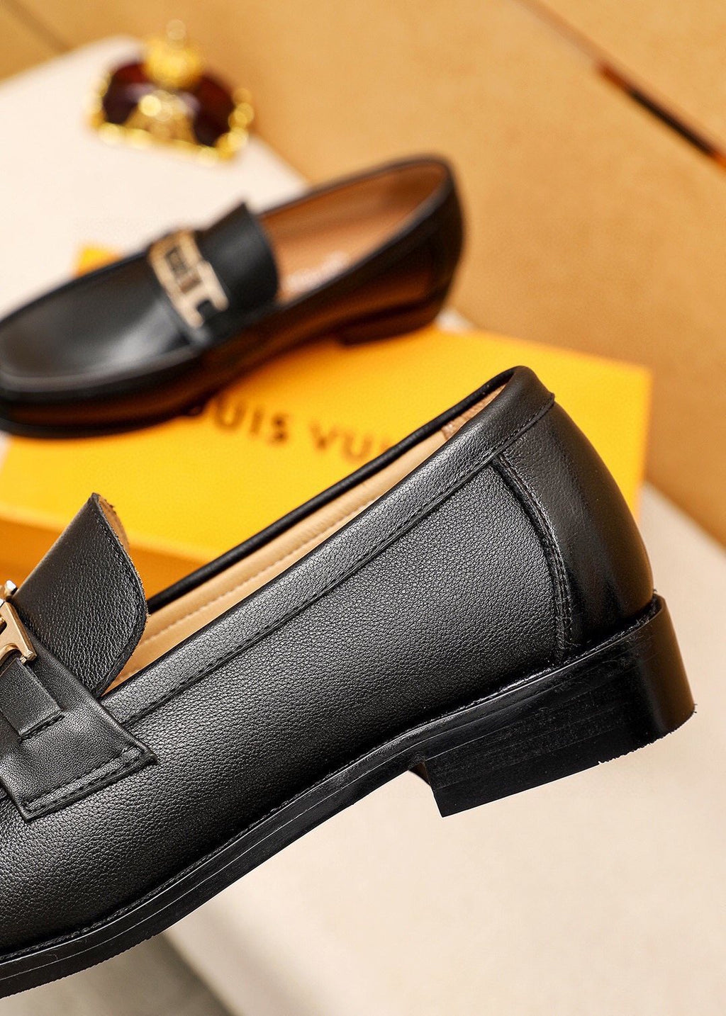 Louis Vuitton Black Hardware Loafers — side