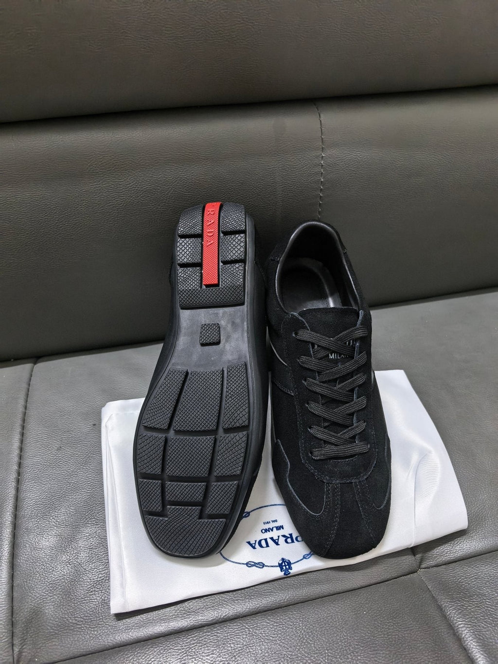 Prada Black Low-Top Sneakers — side