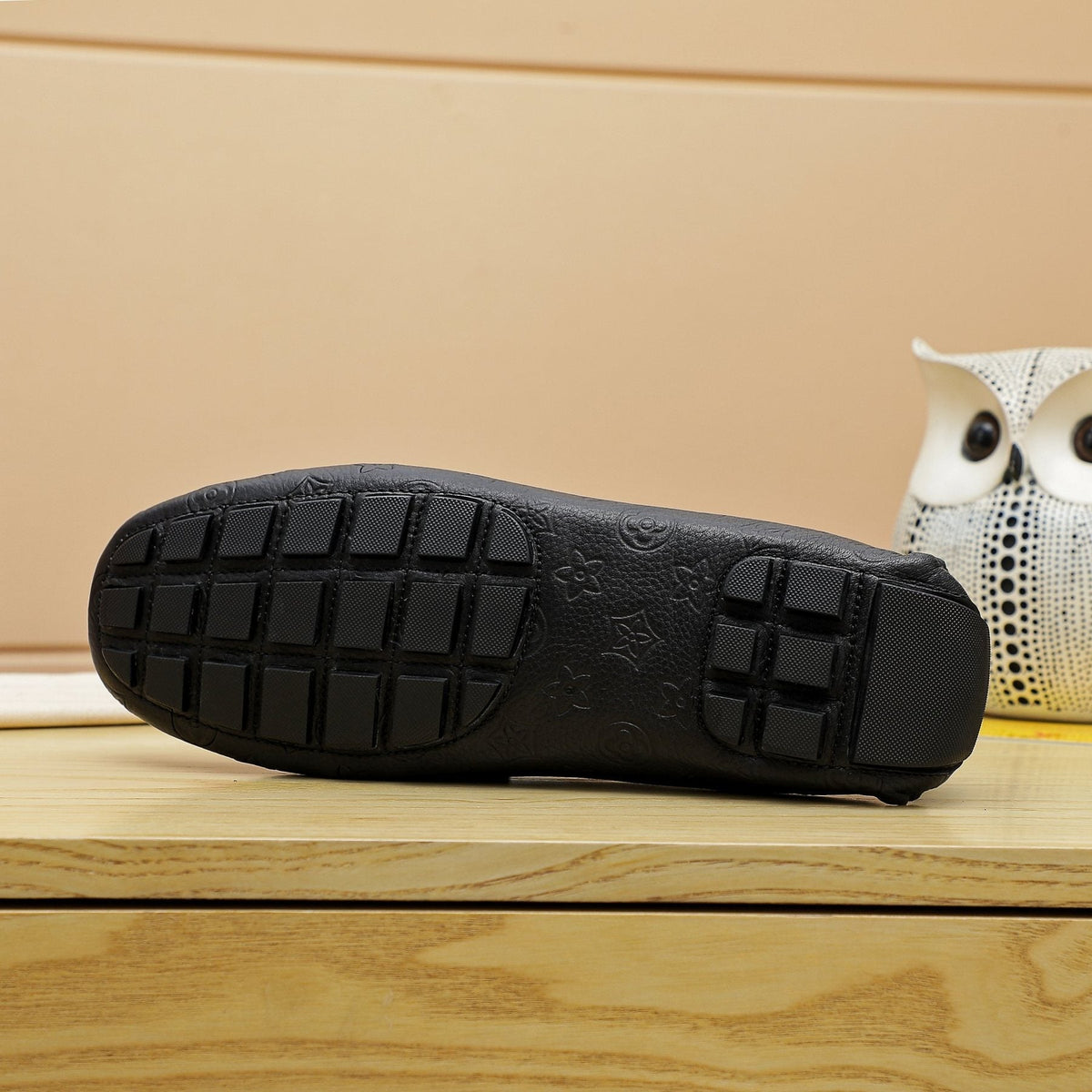 Louis Vuitton Black Embossed Driving Loafers — back