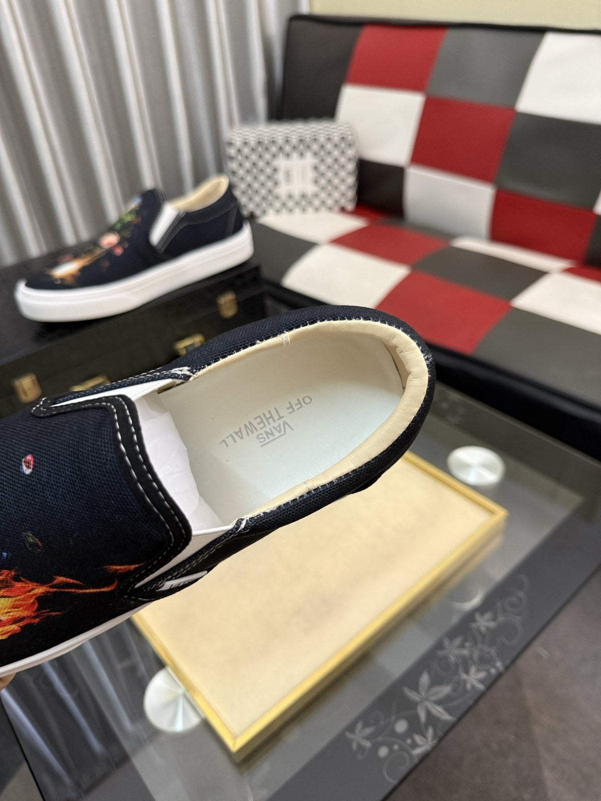 Vans Floral Flame Slip-On Shoes — detail