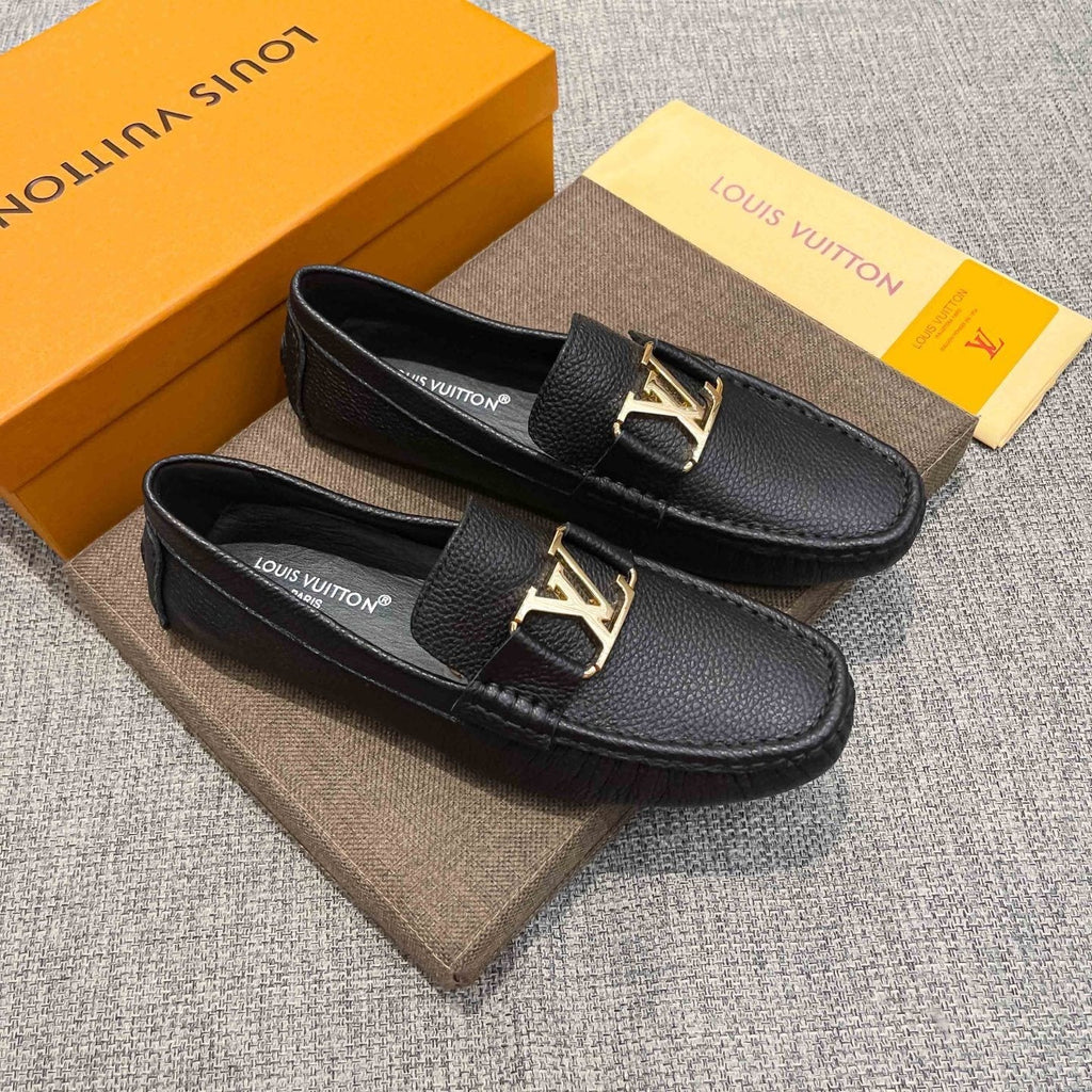 Louis Vuitton Black Leather Hardware Loafers — hero