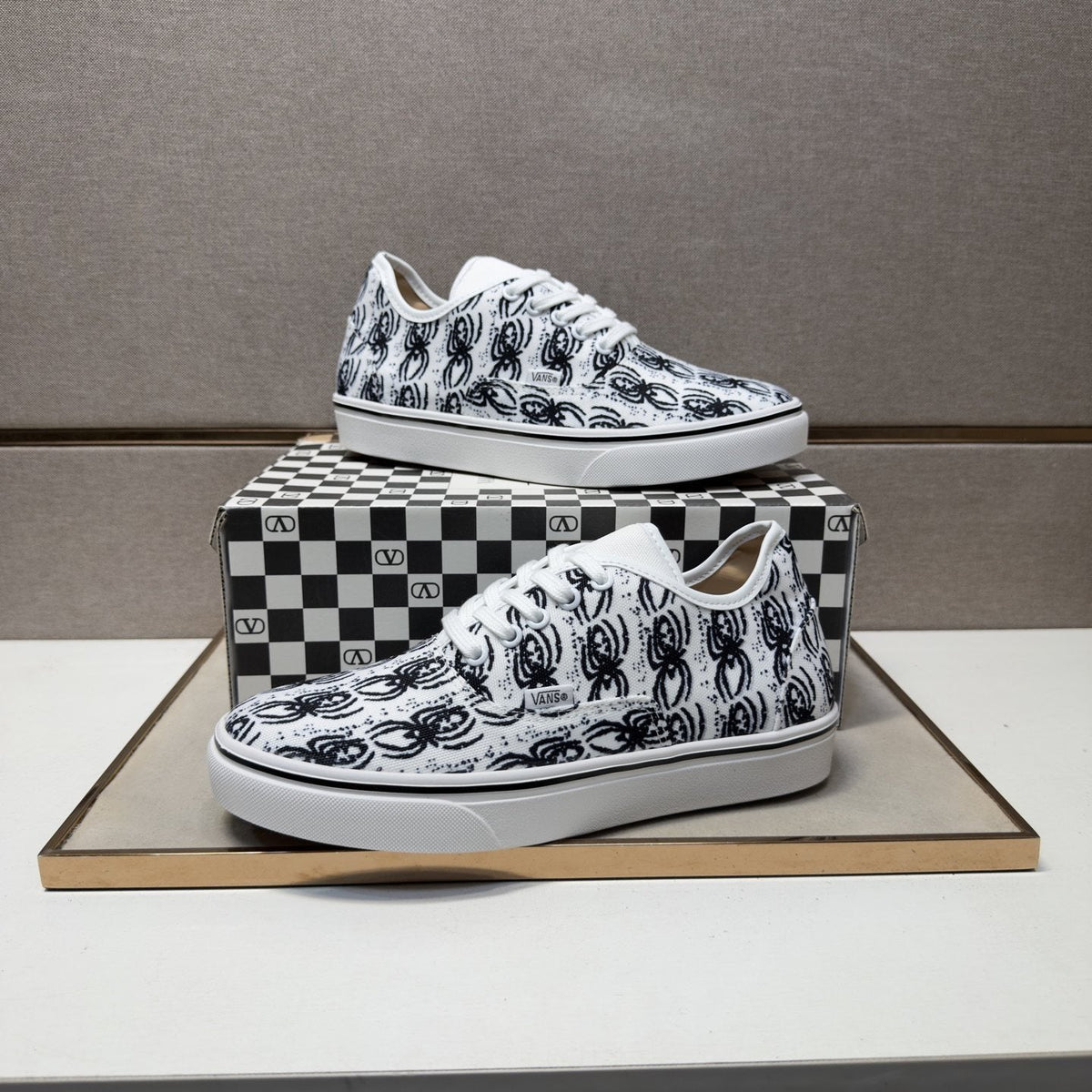 Vans Black Graphic Print Low-Top Sneakers — front