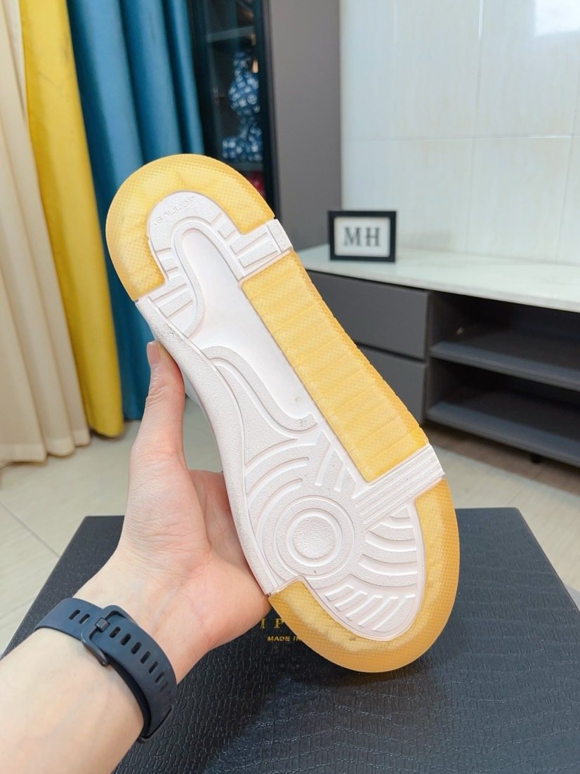 Philipp Plein White Gum Sole Sneakers — side