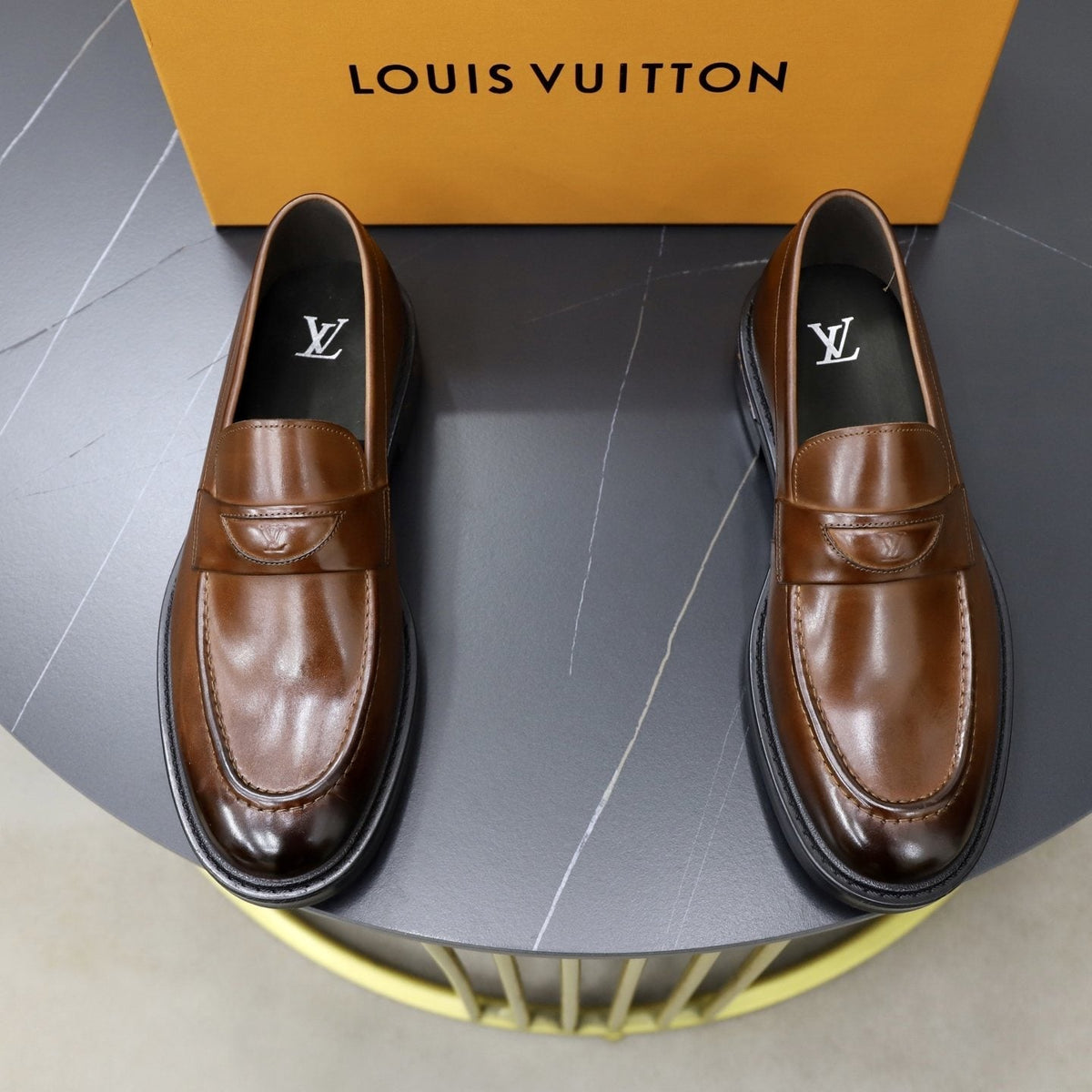 Louis Vuitton Brown Penny Loafers — hero