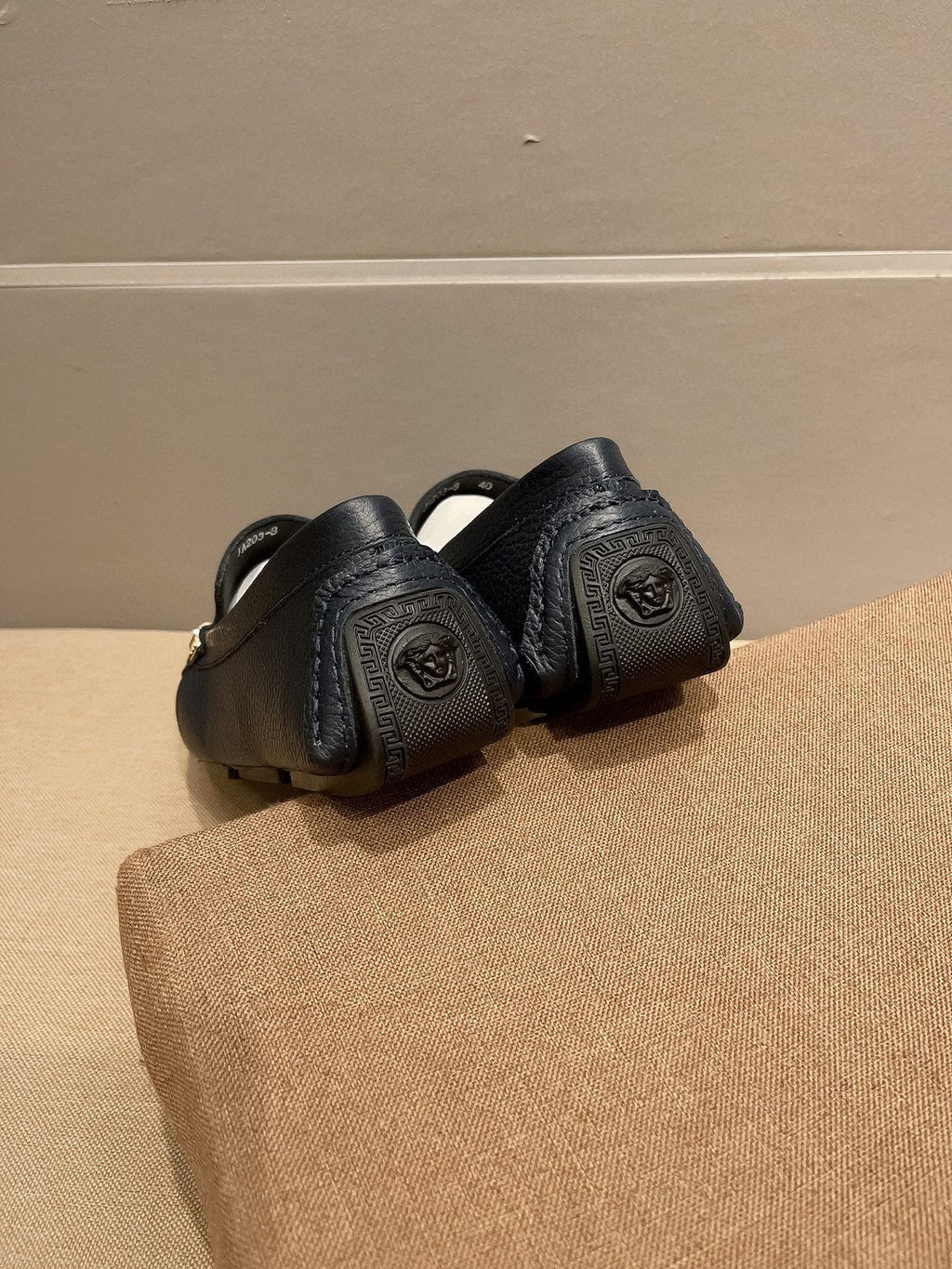 Versace Black Medallion Loafers — back
