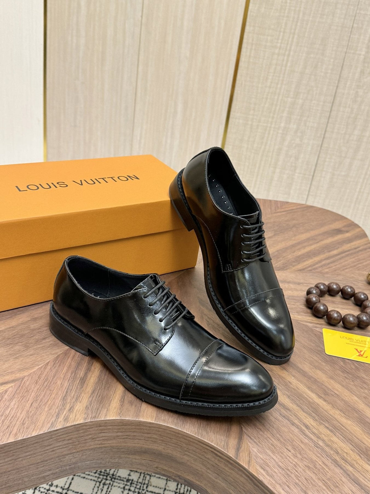 Louis Vuitton Black Lace-Up Dress Shoes — side