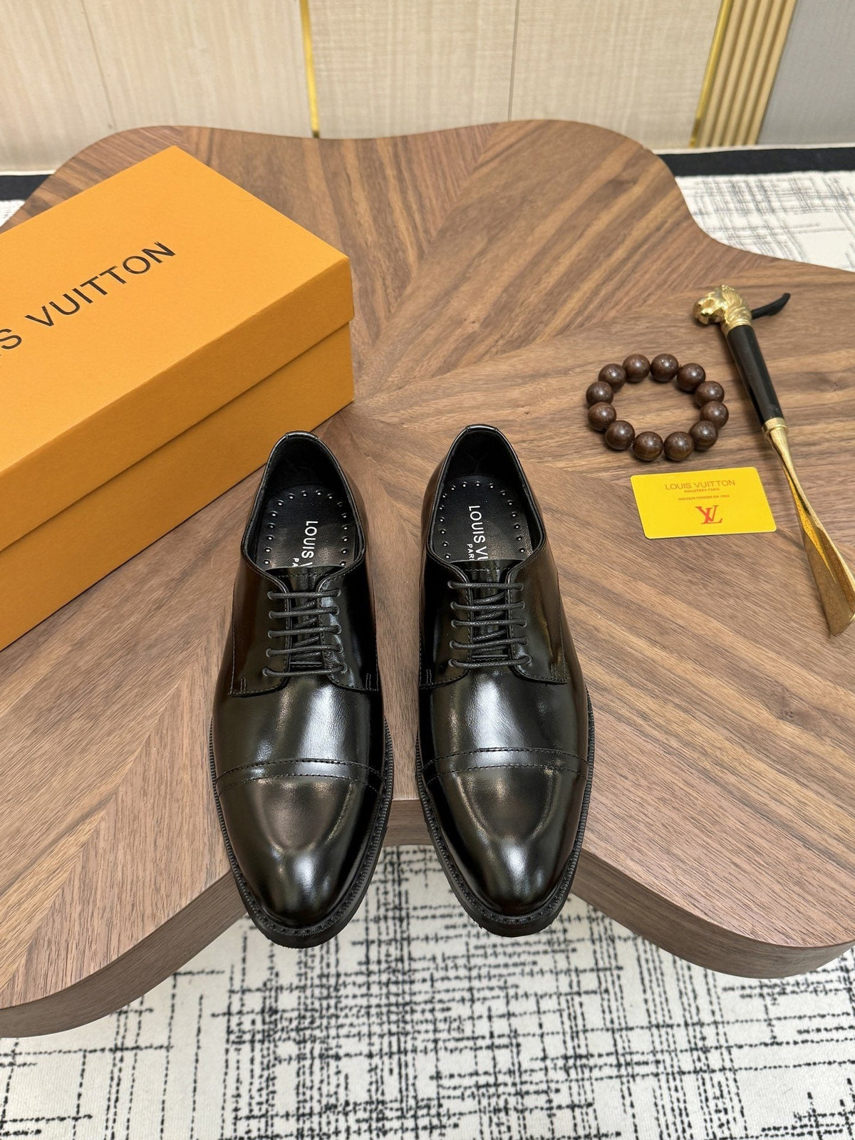 Louis Vuitton Black Lace-Up Dress Shoes — hero