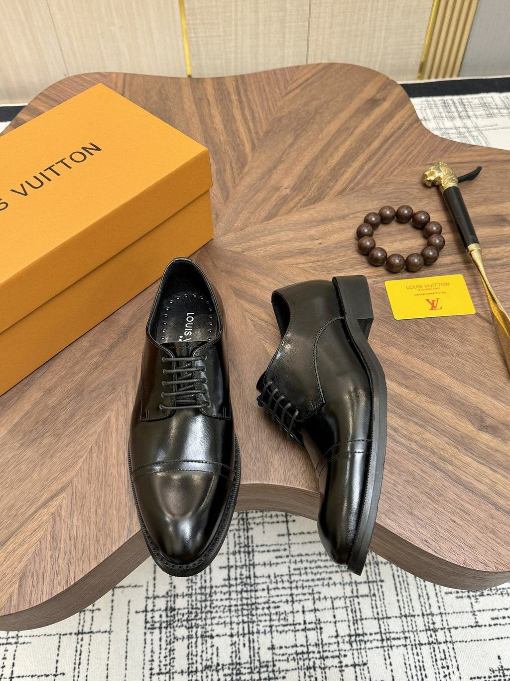 Louis Vuitton Black Lace-Up Dress Shoes — front