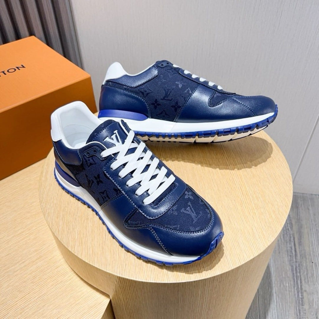 Louis Vuitton Navy Blue Low-Top Sneakers — front